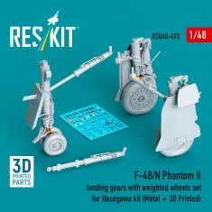 1/48 F-4B/N Phantom II Metal Landing Gear and Weighted Wheel Set for Hasegawa Kit