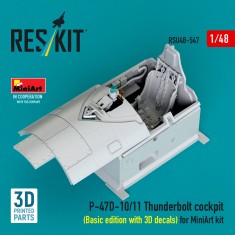 1/48 P-47D-10/11 Thunderbolt Cockpit (Basic edition with 3D decals) for MiniArt kit