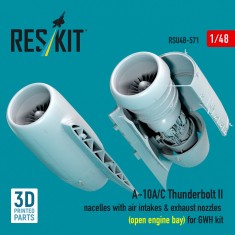 1/48 A-10A/C Thunderbolt II Nacelles Open Bay for GWH