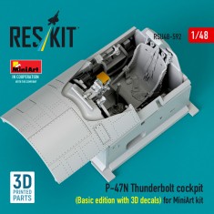 1/48 P-47N Thunderbolt Cockpit (Basic edition with 3D decals) for MiniArt kit