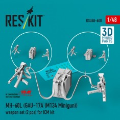 1/48 MH-60L GAU-17A M134 Minigun Weapon Set (2pcs) for ICM Kit