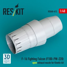 1/48 F-16 Fighting Falcon (F100-PW-220) Open Exhaust Nozzle for Kinetic Kit