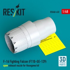1/48 F-16 Fighting Falcon (F110-Ge-129) Open Exhaust Nozzle for Hasegawa Kit