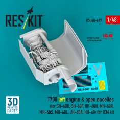 1/48 SH-60/HH-60/MH-60/UH-60 T700 Left Engine and Open Nacelles for ICM Kit