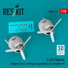 1/48 C-47A Skytrain Engines, Cowlings and Propellers for Trumpeter Kit