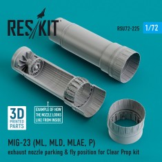 1/72 MIG-23 ML/MLD/MLAE/P Exhaust Nozzle Parking & Fly Position for Clear Prop