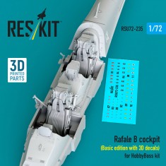 1/72 Rafale B Cockpit (Basic edition with 3D decals) for HobbyBoss kit