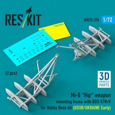 1/72 Mi-8 Hip Weapon Mounting Frame with BD3-57KrV for HobbyBoss (USSR/UKRAINE Early)