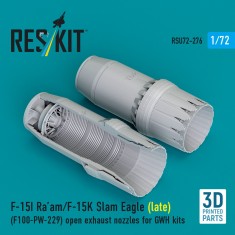 1/72 F-15I Ra'am/F-15K Slam Eagle F100-PW-229 Open Exhaust Nozzles for GWH Kit
