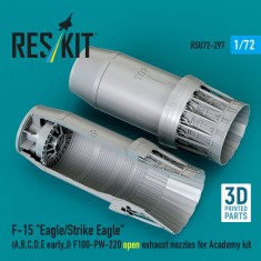 1/72 F-15 Strike Eagle A/B/C/D/E Early/J F100-PW-220 open Exhaust Nozzles for Academy