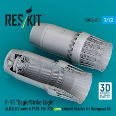 1/72 F-15 Strike Eagle A/B/C/D/E Early/J F100-PW-220 open Exhaust Nozzles for Hasegawa