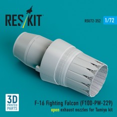 1/72 F-16 Fighting Falcon F100-PW-229 Open Exhaust Nozzle for Tamiya Kit