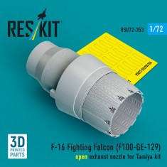 1/72 F-16 Fighting Falcon F110-GE-129 Open Exhaust Nozzle for Tamiya Kit