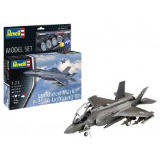 1/72 Model Set - Lockheed Martin F-35A Lightning 11 (kit, paints, brush, glue)