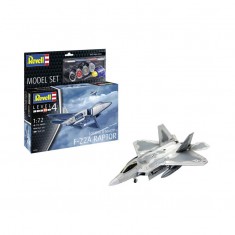 1/72 Lockheed Martin F-22A Raptor Model Set (kit, glue, brush, paints)