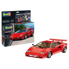 1/24 Lamborghini Countach LP500S Model Set (kit, paints, brush and glue)