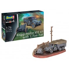 1/76 Starter Kit - Krupp Protze Kfz 69 With 3.7cm Pak (kits, Basic paints, brushes, glue)