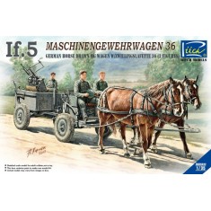 1/35 German IF.5 Maschinengewehrwagen 36 Horse Drawn MG Wagon with Zwillingslafette 36