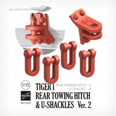 1/35 Tiger I Rear Towing Hitch & U-Shackles Ver. 2