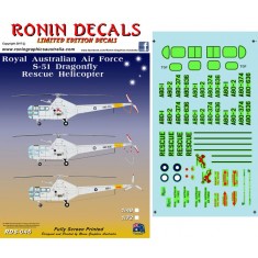 Decals for 1/48 RAAF S-51 Dragonfly Rescue Helicopter