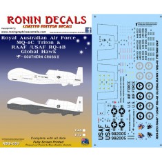 Decals for 1/48 RAAF/USAF RQ-4B Globle Hawk & RAAF MQ-4C Tritan Southern Cross II