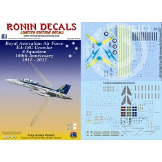 1/72 RAAF EA-18G Growler 6 Sqn 100th Anniversary 1917-2017 Decals for Hasegawa kits