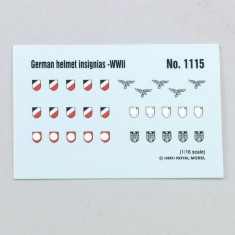 1/16 WWII German Helmet Insignia Decals