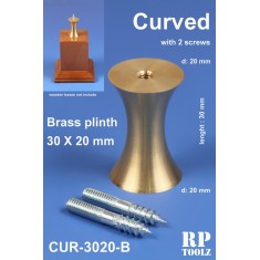 Curved Brass Plinth/Pedestal Stand (high: 30mm, bottom dia.: 20mm, upper dia.: 20mm)