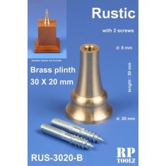 Rustic Brass Plinth/Pedestal Stand (high: 30mm, bottom dia.: 20mm, upper dia.: 8mm)