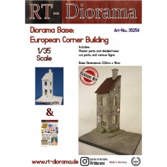 1/35 European Corner Building Diorama Base (Ceramic)