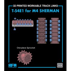 1/35 M4 Sherman T-54E1 3D Printed Workable Tracks with One-piece Sprocket