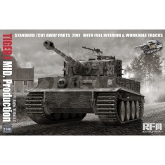 1/35 Tiger I Mid Production 2in1 w/Cutaway Parts, Full Interior & Workable Tracks