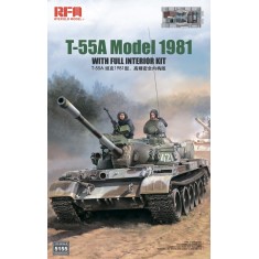 1/35 T-55A Tank Model 1981 Full Interior Kit with Workable Suspension and Tracks