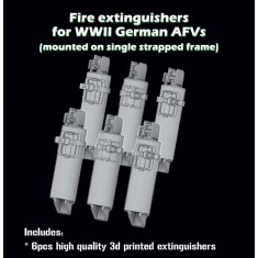 1/35 WW II German AFV Fire Extinguisers Mounted on Single Strapped Frame (6pcs)