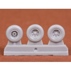 1/72 BAe Harrier GR.7/GR.9 Wheels Set for Airfix kit (3 Resin Wheels)