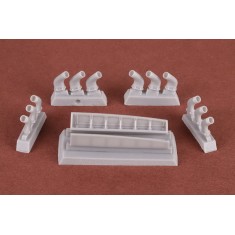 1/24 Spitfire/Seafire Exhaust Round Stacks w/Shroud for Airfix kits