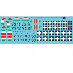 Decals for 1/72 WWII Messerschmitt Bf-109G-2, G-4 in Hungarian Service