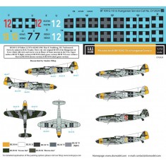 Decals for 1/72 WWII Messerschmitt Bf-109 G-10 in Hungarian Service