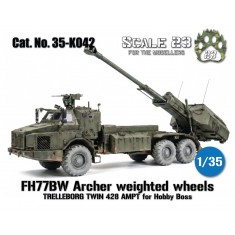 1/35 Swedish FH77BW Archer Weighted Wheels for Hobby Boss 84579 (6pcs, 3D Printed)