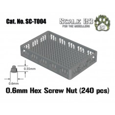0.6mm Hexagonal Nuts (240pcs, 3D Printed)