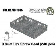 0.8mm Hexagonal Bolt Heads (240pcs, 3D Printed)
