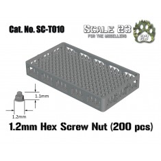1.2mm Hexagonal Nuts (200pcs, 3D Printed)