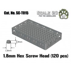 1.8mm Hexagonal Bolt Heads (120pcs, 3D Printed)