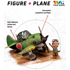 Tiger Model Q Plane Japanese KI-84 Hayate & Scale75 Pilot Kenji Kimura