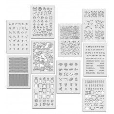Stencils for Brush and Airbrush (10 sheets, washable templates)