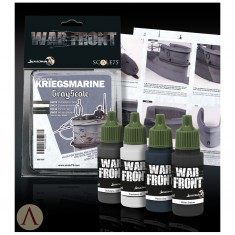 Acrylic Paints Set - Grayscale for Kriegsmarine (4 x 17ml, Matt finish)