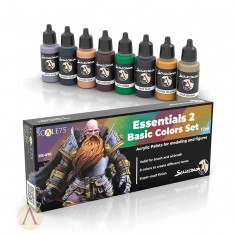 Acrylic Paints Set - Essentials 2 Basic Colours (8x 17ml)