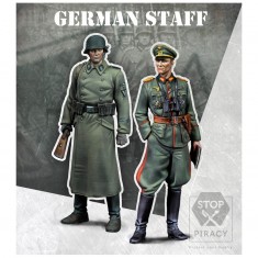 1/48 War Front Series - WWII German Staff: Soldier and Officer (2 resin figures)