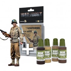 1/35 Military Warfront Miniatures & Acrylic Paints Pack - US Corporal + US Army