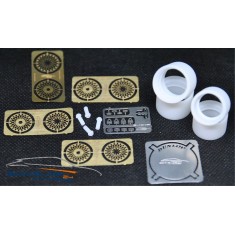 1/24 Porsche 934 Wheels with Seatbelts and Tyre Stencil for Tamiya kits